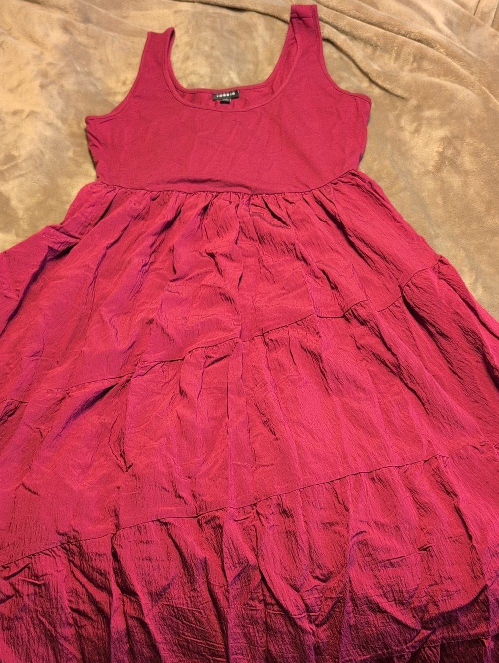 torrid Fuchsia Assymetrical Tiered Tank Dress Size 00